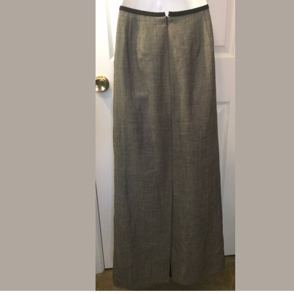 J.CREW 6T 100% Wool Maxi Skirt Gray Black Straight Tall Vintage - Picture 4 of 7